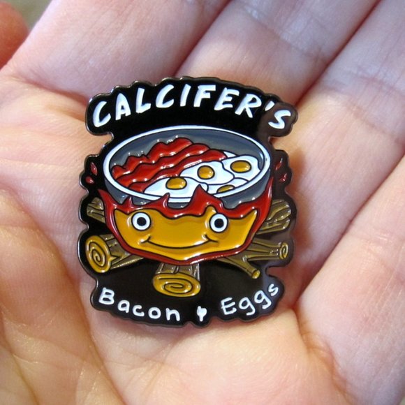 Calcifer's Bacon & Eggs Pin~Hard Enamel - Picture 1 of 4